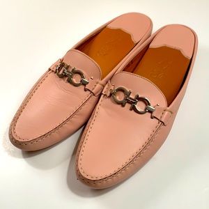 Salvatore Ferragamo pink mules